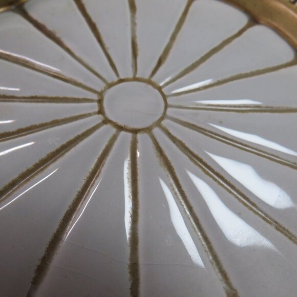 Candle Pedestal w multi- dimensional textures, Two Tone Metal colors 5" tall - Picture 3 of 11